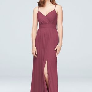 Chianti Ruched Waist Mesh Bridesmaid Dress_-NWT